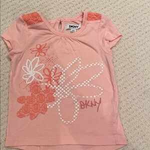 DKNY Kids Coral Floral Tee